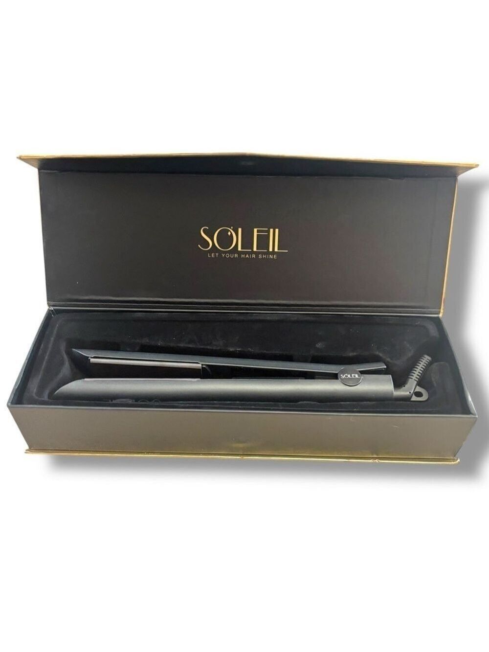 Soleil Professional Black Solid Ceramic Flat Iron – Magnetized Plates